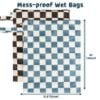 Picture of Tiny Twinkle Mess-proof Waterproof Wet Dry Bag | 2 Pack Reusable for Swimsuits, Gym & Baby Clothes | Leakproof Wet Clothes Bag, Beach Travel Essentials (Blue, Black Checkers)