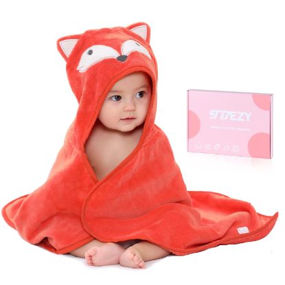 Picture of TBEZY Baby Hooded Towel with Unique Animal Design Ultra Soft Thick Cotton Bath Towel for Newborn (Fox)