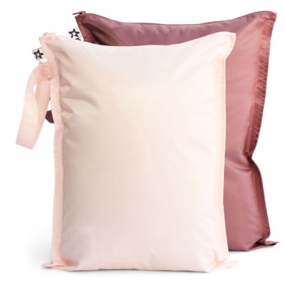 Picture of Tiny Twinkle Mess-proof Waterproof Wet Dry Bag | 2 Pack Reusable for Swimsuits, Gym & Baby Clothes | Leakproof Wet Clothes Bag, Beach Travel Essentials (Rose, Burgundy)