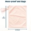 Picture of Tiny Twinkle Mess-proof Waterproof Wet Dry Bag | 2 Pack Reusable for Swimsuits, Gym & Baby Clothes | Leakproof Wet Clothes Bag, Beach Travel Essentials (Rose, Burgundy)