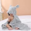 Picture of TBEZY Baby Hooded Towel with Unique Animal Design Ultra Soft Thick Cotton Bath Towel for Newborn (Hippo)
