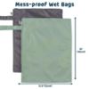 Picture of Tiny Twinkle Mess-proof Waterproof Wet Dry Bag | 2 Pack Reusable for Swimsuits, Gym & Baby Clothes | Leakproof Wet Clothes Bag, Beach Travel Essentials (Sage, Charcoal)