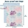 Picture of Tiny Twinkle MESS-proof Waterproof Wet Dry Bag | 2 Pack Reusable for Swimsuits, Gym & Baby Clothes | Leakproof Wet Clothes Bag, Beach Travel Essentials (Cotton Candy)