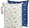 Picture of Tiny Twinkle Mess-proof Waterproof Wet Dry Bag | 2 Pack Reusable for Swimsuits, Gym & Baby Clothes | Leakproof Wet Clothes Bag, Beach Travel Essentials (Dinosaur, Ocean Life)