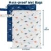 Picture of Tiny Twinkle Mess-proof Waterproof Wet Dry Bag | 2 Pack Reusable for Swimsuits, Gym & Baby Clothes | Leakproof Wet Clothes Bag, Beach Travel Essentials (Dinosaur, Ocean Life)