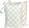 Picture of Tiny Twinkle Mess-proof Waterproof Wet Dry Bag | 2 Pack Reusable for Swimsuits, Gym & Baby Clothes | Leakproof Wet Clothes Bag, Beach Travel Essentials (Unisex Checkers)