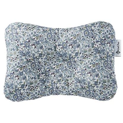 Picture of W WelLifes Baby Pillow for Newborn Breathable 3D Air Mesh Organic Cotton, Protection for Flat Head Syndrome Floral Blue