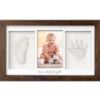 Picture of Baby Hand and Footprint Kit - Clay Handprint Keepsake Frame, Newborn Nursery Picture Frame, Personalized New Mom Gifts for Baby Shower & Registry (Dark Walnut)