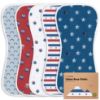 Picture of Organic Burp Cloths Baby Boy & Girl - 5-Pack Super Absorbent Cotton Burping Cloths for Babies, Soft & Plush Newborn Spit Up Rags, Infant Towels for Milk Spit Up, Unisex, Large 21" x 10" (U.S.A)