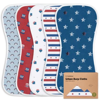 Picture of Organic Burp Cloths Baby Boy & Girl - 5-Pack Super Absorbent Cotton Burping Cloths for Babies, Soft & Plush Newborn Spit Up Rags, Infant Towels for Milk Spit Up, Unisex, Large 21" x 10" (U.S.A)