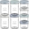 Picture of KeaBabies 4pk 8oz & 4pk 4oz Glass Baby Food Containers with Lids - Leak-Proof, Microwavable Small Glass Jars, Baby Purees & Toddler Snack Storage Containers, BPA-Free, Dishwasher & Freezer Safe(Slate)