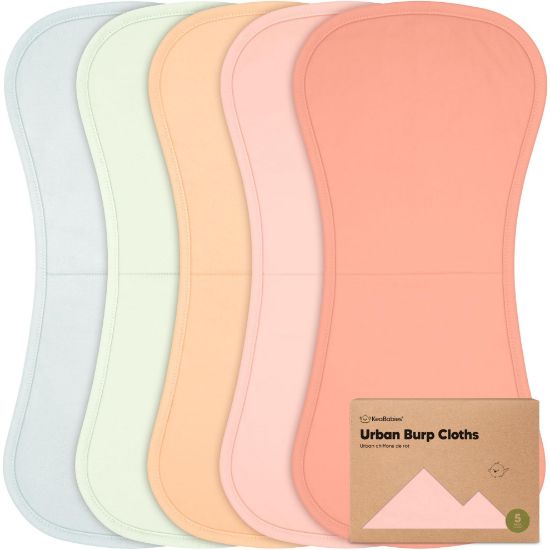 Picture of Organic Burp Cloths for Baby Boys and Girls - 5-Pack Super Absorbent Burping Cloth, Burp Clothes, Soft & Plush, Newborn Milk Spit Up Rags, Burpy Cloth Bib for Unisex, Burping Rags (Flora Dew)