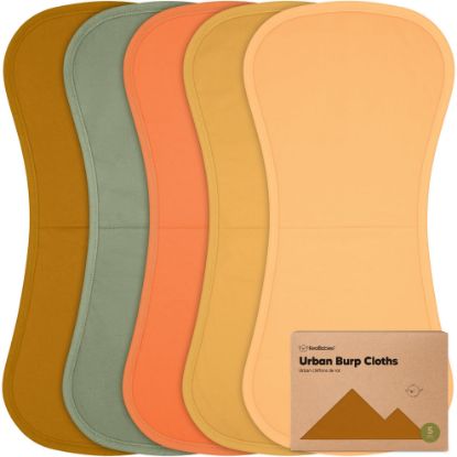 Picture of Organic Burp Cloths for Baby Boys and Girls - 5-Pack Super Absorbent Burping Cloth, Burp Clothes, Soft & Plush, Newborn Milk Spit Up Rags, Burpy Cloth Bib for Unisex, Burping Rags (Phase)