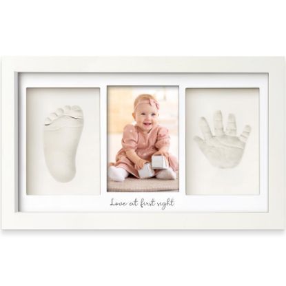 Picture of Baby Hand and Footprint Kit - Clay Handprint Keepsake Frame, Newborn Nursery Picture Frame, Personalized New Mom Gifts for Baby Shower & Registry (Alpine White)