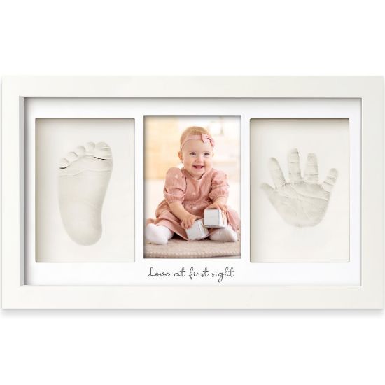 Picture of Baby Hand and Footprint Kit - Clay Handprint Keepsake Frame, Newborn Nursery Picture Frame, Personalized New Mom Gifts for Baby Shower & Registry (Alpine White)