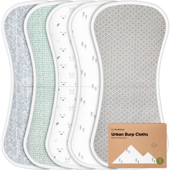 Picture of Organic Burp Cloths Baby Boy & Girl - 5-Pack Super Absorbent Cotton Burping Cloths for Babies, Soft & Plush Newborn Spit Up Rags, Infant Towels for Milk Spit Up, Unisex, Large 21" x 10" (Nordic)