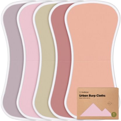Picture of Organic Burp Cloths Baby Boy & Girl - 5-Pack Super Absorbent Cotton Burping Cloths for Babies, Soft & Plush Newborn Spit Up Rags, Infant Towels for Milk Spit Up, Unisex, Large 21" x 10" (Muted Pastel)
