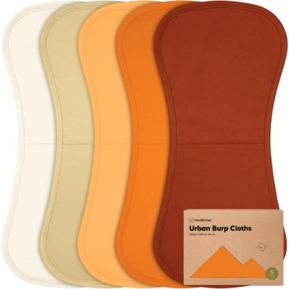 Picture of Organic Burp Cloths for Baby Boys and Girls - 5-Pack Super Absorbent Burping Cloth, Burp Clothes, Soft & Plush, Newborn Milk Spit Up Rags, Burpy Cloth Bib for Unisex, Burping Rags (Sahara)