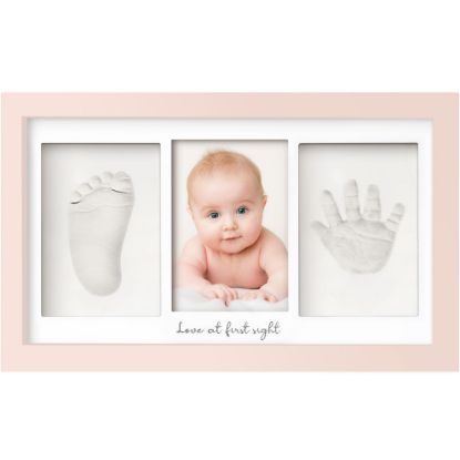 Picture of Baby Hand and Footprint Kit - Clay Handprint Keepsake Frame, Newborn Nursery Picture Frame, Personalized New Mom Gifts for Baby Shower & Registry (Petal Pink)