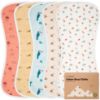Picture of Organic Burp Cloths for Baby Boys and Girls - 5-Pack Super Absorbent Burping Cloth, Burp Clothes, Soft & Plush, Newborn Milk Spit Up Rags, Burpy Cloth Bib for Unisex, Burping Rags (Wildscape)