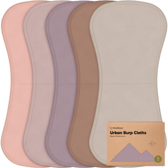 Picture of Organic Burp Cloths Baby Boy & Girl - 5-Pack Super Absorbent Cotton Burping Cloths for Babies, Soft & Plush Newborn Spit Up Rags, Infant Towels for Milk Spit Up, Unisex, Large 21" x 10" (Mauve)