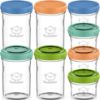 Picture of KeaBabies 4pk 8oz & 4pk 4oz Glass Baby Food Containers with Lids - Leak-Proof, Microwavable Small Glass Jars, Baby Purees & Toddler Snack Storage Containers, BPA-Free, Dishwasher & Freezer Safe (Kea)