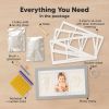 Picture of Baby Hand and Footprint Kit - Clay Handprint Keepsake Frame, Newborn Nursery Picture Frame, Personalized New Mom Gifts for Baby Shower & Registry (Cloud Gray)
