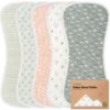 Picture of Organic Burp Cloths for Baby Boys and Girls - 5-Pack Super Absorbent Burping Cloth, Burp Clothes, Soft & Plush, Newborn Milk Spit Up Rags, Burpy Cloth Bib for Unisex, Burping Rags (Fleur)