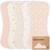 Picture of Organic Burp Cloths for Baby Boys & Girls - 5-Pack Super Absorbent Burping Rags, Soft & Plush, Newborn Milk Spit Up Rags, Unisex Burpy Cloth Bib (Prism)