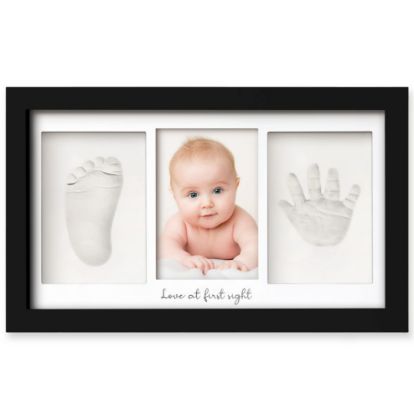 Picture of Baby Hand and Footprint Kit - Clay Handprint Keepsake Frame, Newborn Nursery Picture Frame, Personalized New Mom Gifts for Baby Shower & Registry (Onyx Black)