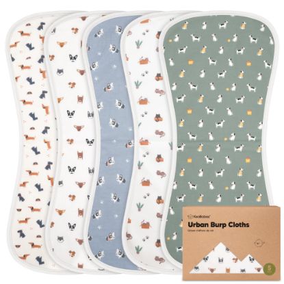 Picture of Organic Burp Cloths Baby Boy & Girl - 5-Pack Super Absorbent Cotton Burping Cloths for Babies, Soft & Plush Newborn Spit Up Rags, Infant Towels for Milk Spit Up, Unisex, Large 21" x 10" (Pets & Paws)