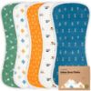 Picture of Organic Burp Cloths Baby Boy & Girl - 5-Pack Super Absorbent Cotton Burping Cloths for Babies, Soft & Plush Newborn Spit Up Rags, Infant Towels for Milk Spit Up, Unisex, Large 21" x 10" (Builders)