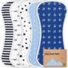 Picture of Organic Burp Cloths Baby Boy & Girl - 5-Pack Super Absorbent Cotton Burping Cloths for Babies, Soft & Plush Newborn Spit Up Rags, Infant Towels for Milk Spit Up, Unisex, Large 21" x 10" (Adventurer)