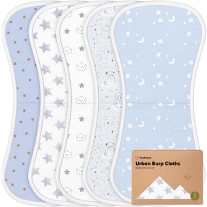 Picture of Organic Burp Cloths Baby Boy & Girl - 5-Pack Super Absorbent Cotton Burping Cloths for Babies, Soft & Plush Newborn Spit Up Rags, Infant Towels for Milk Spit Up, Unisex, Large 21" x 10"(Constellation)