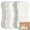 Picture of Organic Burp Cloths Baby Boy & Girl - 5-Pack Super Absorbent Cotton Burping Cloths for Babies, Soft & Plush Newborn Spit Up Rags, Infant Towels for Milk Spit Up, Unisex, Large 21" x 10" (Prairie)