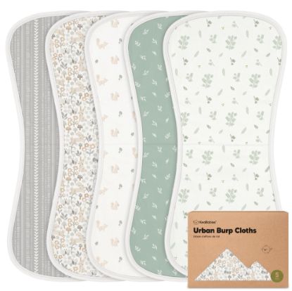 Picture of Organic Burp Cloths Baby Boy & Girl - 5-Pack Super Absorbent Cotton Burping Cloths for Babies, Soft & Plush Newborn Spit Up Rags, Infant Towels for Milk Spit Up, Unisex, Large 21" x 10" (Prairie)