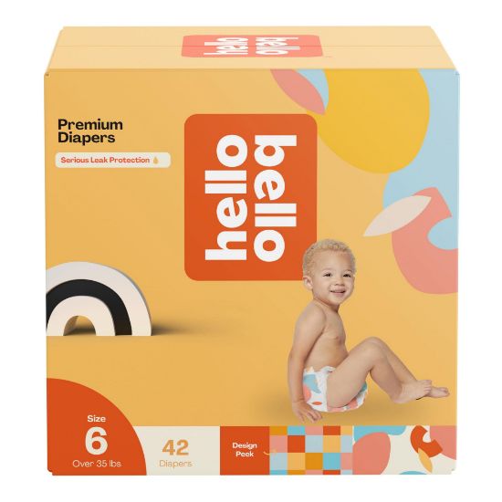Picture of Hello Bello Premium Diapers Size 6, Honeysuckle Designs, 42ct Club Box, Hypoallergenic and Extra Absorbent