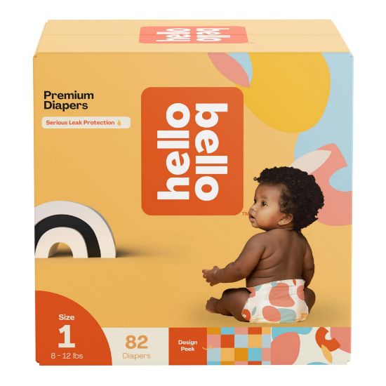 Picture of Hello Bello Premium Diapers Size 1, Honeysuckle Designs, 82ct Club Box, Hypoallergenic and Extra Absorbent