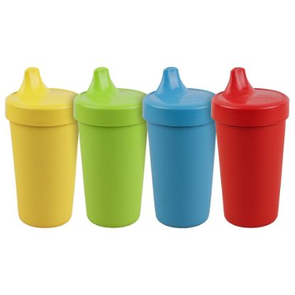 Picture of Re-Play Made in USA 10 Oz. Sippy Cups for Toddlers, Pack of 4 - Reusable Spill Proof Cups for Kids, Dishwasher/Microwave Safe - Hard Spout Sippy Cups for Toddlers 3.13" x 6.25", Preschool