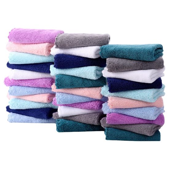Picture of 32 Pack Baby Washcloths - 10x10 Inch, Microfiber baby towel - Absorbent and Soft baby Wash Clothes for Newborns, Infants and Toddlers - Quick Dry baby boys and girls face towel - Multicolor