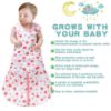 Picture of BSTOPPT Newborn Sleep Sack Baby Swaddle,Swaddle me 6-12 Month,3-Way Adjustable Wearable Blanket,100% Rayon Cotton Swaddling Sleeping Bag，TOG 0.5 (Love, 6-12 Months)