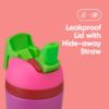 Picture of Owala Kids Flip Insulated Stainless-Steel Water Bottle with Straw and Locking Lid, 14-Ounce, Pink/Purple (All the Berries)