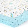 Picture of BROLEX Baby Fitted Crib Sheets: Kid Crib Sheets - Set of 2 for Toddler Standard Size Crib Mattress for Boys and Girls - Jersey Knit Crib Bed Sheets Arrow Owl
