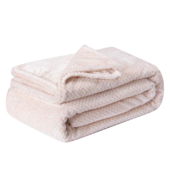 Picture of Fuzzy Throw Blanket, Plush Fleece Blankets for Adults, Toddler, Boys and Girls, Warm Soft Blankets and Throws for Bed, Couch, Sofa, Travel and Outdoor, Camping (Full Twin(70"x80"), XL2-Cream)