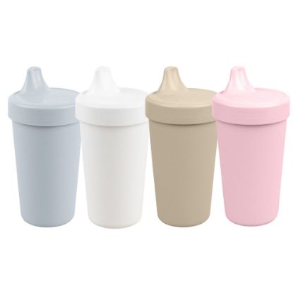 Picture of Re-Play Made in USA 10 Oz. Sippy Cups for Toddlers, Pack of 4 - Reusable Spill Proof Cups for Kids, Dishwasher/Microwave Safe - Hard Spout Sippy Cups for Toddlers 3.13" x 6.25", Seashell