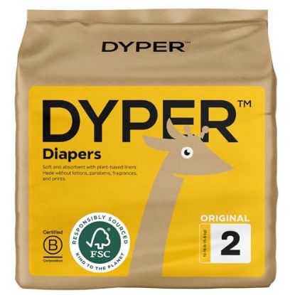 Picture of DYPER Baby Diapers Size 2 | Honest Ingredients | Cloth Alternative | Day & Overnight | Made with Plant-Based* Materials | Hypoallergenic