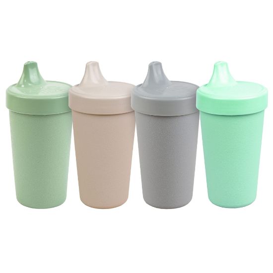 Picture of Re-Play Made in USA 10 Oz. Sippy Cups for Toddlers, Pack of 4 - Reusable Spill Proof Cups for Kids, Dishwasher/Microwave Safe - Hard Spout Sippy Cups for Toddlers 3.13" x 6.25", Sage Brush