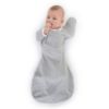 Picture of SwaddleDesigns Transitional Swaddle Sack, Arms Up Half-Length Sleeves & Mitten Cuffs, Swaddle for Newborn Transition to Baby Sleep Sack Wearable Blanket, Medium, 3-6 Month, 14-21 lb, Heathered Gray