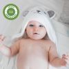 Picture of HIPHOP PANDA Hooded Towel - Rayon Made from Bamboo, Bath Towel with Bear Ears for Newborn, Babie, Toddler, Infant - Absorbent Large Baby Towel - Bear, 37.5 x 37.5 Inch