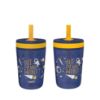 Picture of Zak Designs Kelso 15 oz Tumbler Set, (Space) Leak-Proof Screw-On Lid with Straw Made of Durable Plastic and Silicone, Perfect Cup Bundle for Kids (2pc Set)